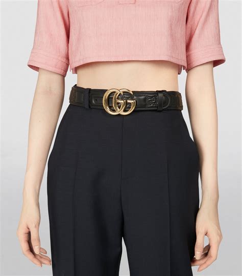 gucci leather belt big g|Gucci marmont wide belt.